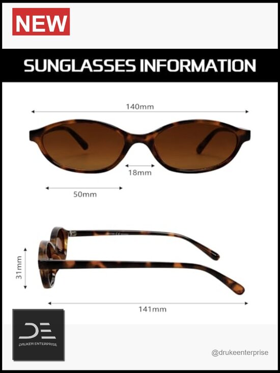 Retro Oval Cat Eye Sunglasses Lightweight Narrow UV Protection main image 6